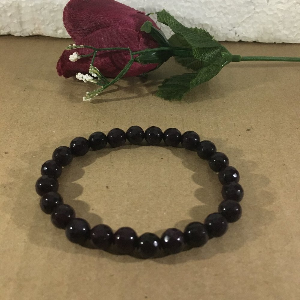 FACETED GARNET BEADS BRACELET